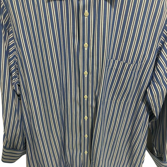 Paul Stuart Button Up Long Sleeve Stiped Shirt Mens Size XXL 18-34 Cotto… - Picture 4 of 6